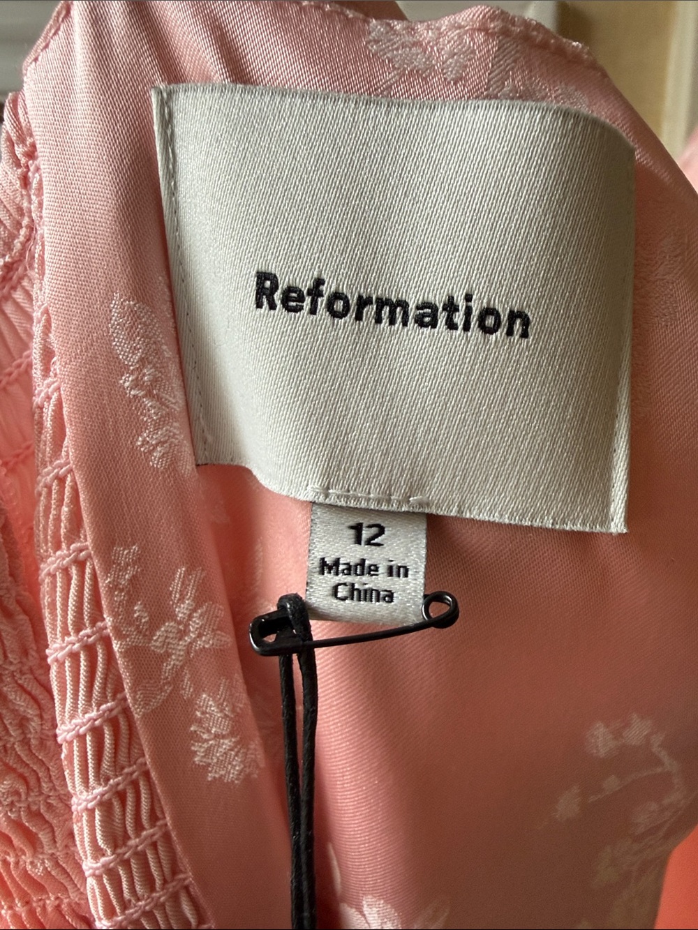 NWT Reformation Frankie Powder Pink Dress Size 12 - Picture 10 of 10